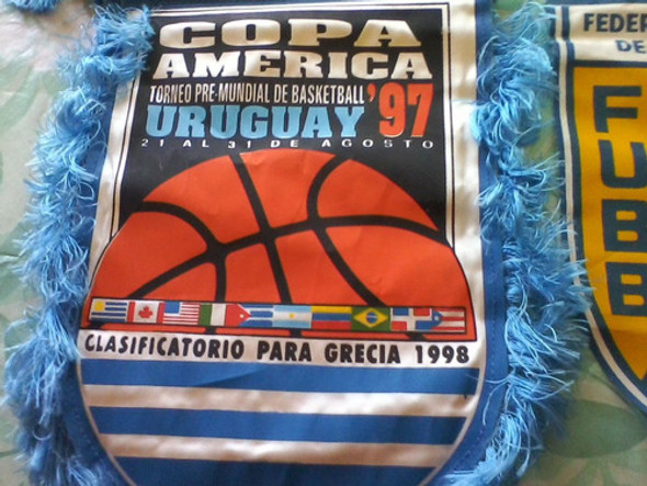 Banderines Basketbol Copa America Uruguay 97 Y Fub.lote X 2 1