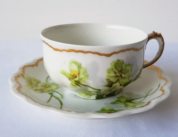 Taza Y Plato De Té Porcelana Limoges Union Ceramique 1909/38 0