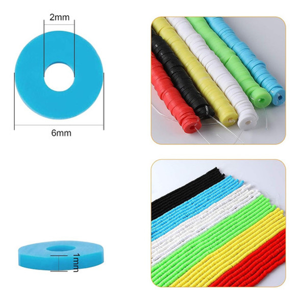 Cuentas Planas Para Hacer Pulseras 2100u Color Blanco 1