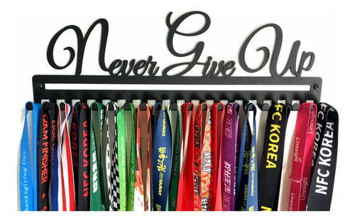 Soporte De Pared De Metal Único Motivador 'never Give Up' . 0