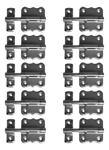Pasador Chapa Con Traba 40 Mm Puerta X10 Unidades 0