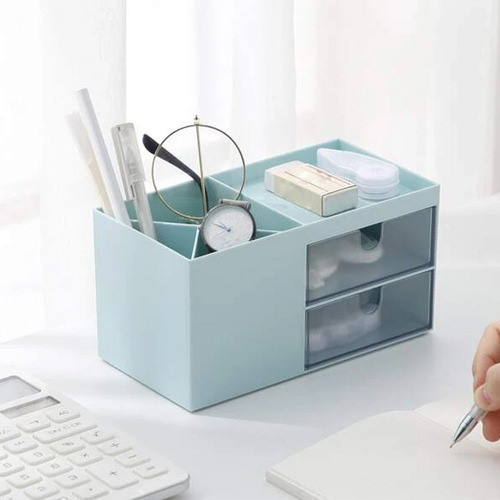 Multiorganizador Con Cajones De Acrilico P/esc Celeste 1