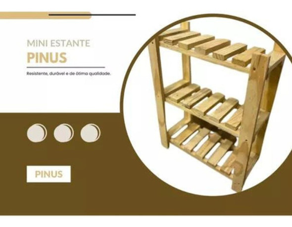 Kit De Estante Com Nichos Em Madeira Pinus Decor 1