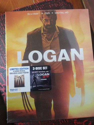 Logan Bluray Y Dvd Ed Especial Noair Poster Y Cards 0