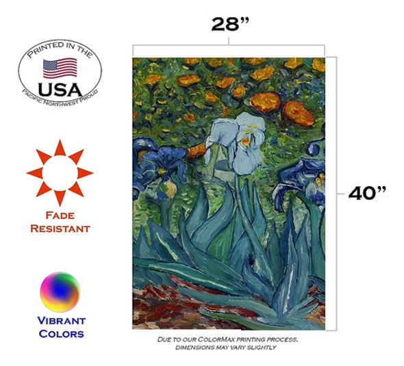 Toland Home Garden 1010858 Van Gogh's Iris Flower Flag 28x40 1