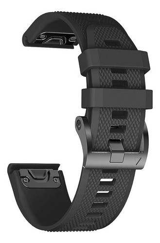 Malla De Silicona 22mm Fenix 5 Approach S62/quatix 6 Negro 0