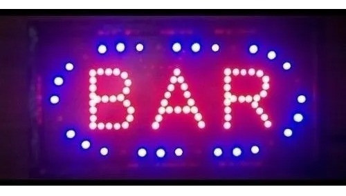 Cartel Led Bar Bar Abierto Pizarras Led Cafe O La Q´quieras 0