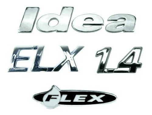 Kit Emblemas Idea Elx 1.4 Flex + Brinde 0