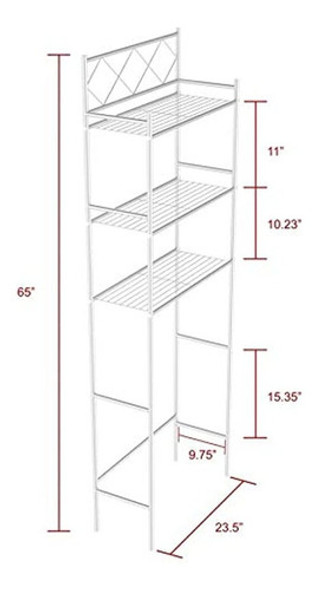 J&v Textiles Organizador De Baño De 3 Estantes Sobre El Inod 1