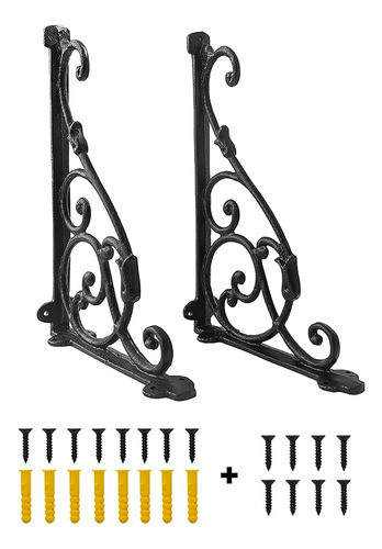 0-moyi 2pcs Soportes De Estante Grande Soportes Retro Decora 0
