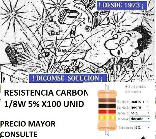 Resistencia Carbon 1/8w 5%  22 Ohm Mini 22 Ohm X 100 Unid 0