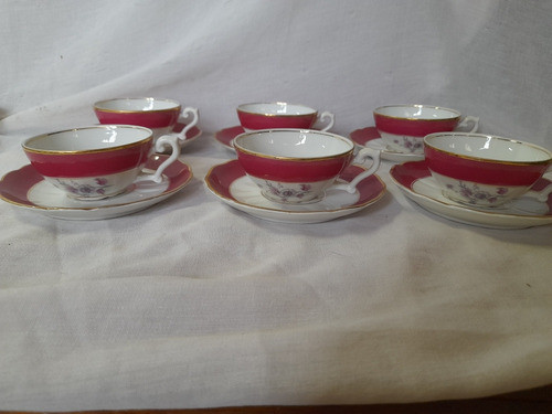 6 Xicaras De Cafe Porcelana Antigas Coimbra Portugal 1