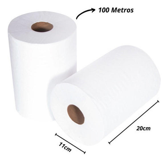 Toalha De Papel Em Bobina Celulose C/8 20x100m Princesa Full 1