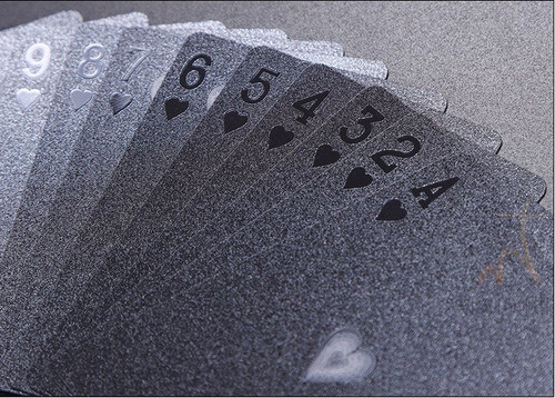 Cartas Naipes Póker Plástico Anti Agua Negras Dólar 1