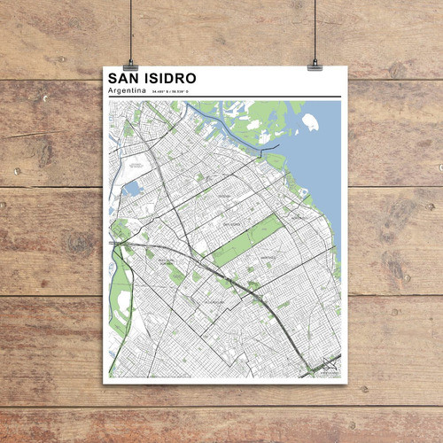 Mapa Partido De San Isidro 80cmx61cm 1