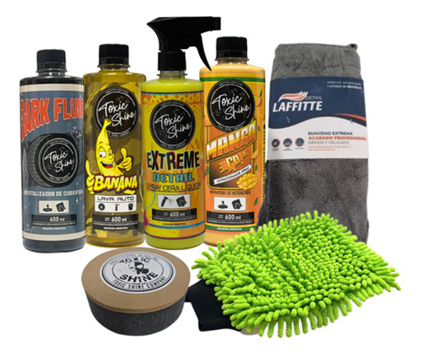 Kit Lavado Moto Auto Cera Shampoo Microfibra Toxic Shine 0