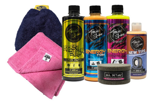 Kit Lavado Moto Auto Cera Shampoo Microfibra Toxic Shine 0