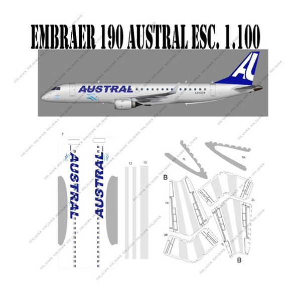 Embraer 190 Austral Esc. 1.100 Papercraft 0