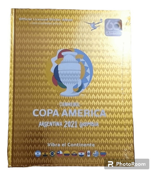 Álbum Copa América 2021 Tapa Dura Edición De Oro Vacio 0