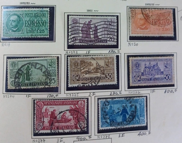Lote 8 Estampillas Italia 1931 Yt 19/20 (e) Yt 273/278 0