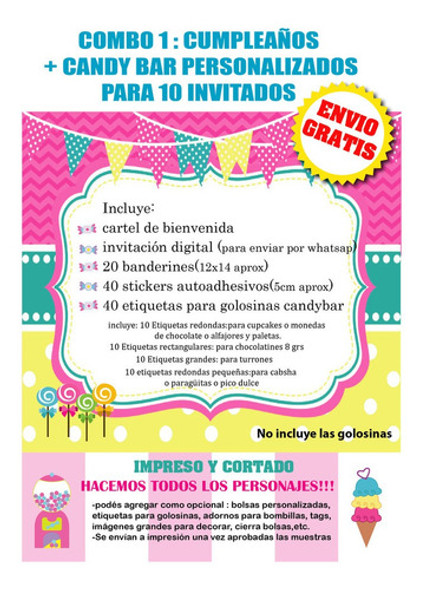 Kit Cumpleaños Y Candy Bar Princesas De Disney 1