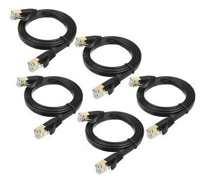 5 X 1m 3,28 Pies 8p8c Cat7 Red Lan Plana Cable Del Remiendo 1