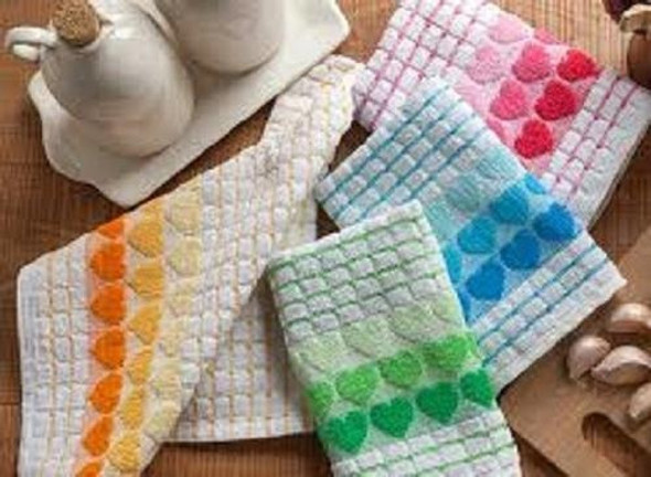 Repasador Multi Corazon X 12 Docena 100% Algodon 1