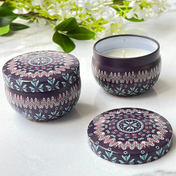 Juego De 2 Velas Frasco Metalico Mándalas Ø6cm X Al 4cm 0