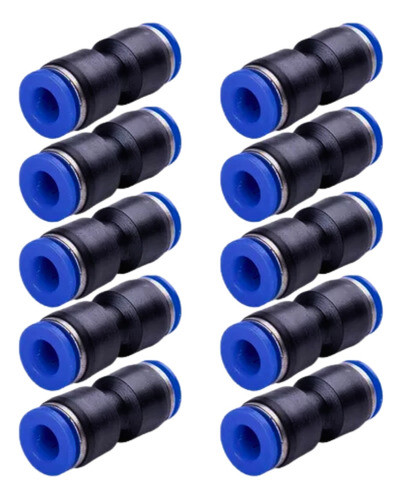 União Pneumática Emenda Reta Pu 10mm Engate Rápido 10 Peças 0