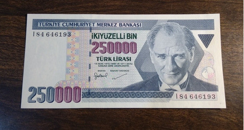 Turquía Billete 250.000 Lira Sc 1
