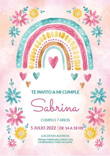 Tarjetas Digitales Arcoiris Boho 0