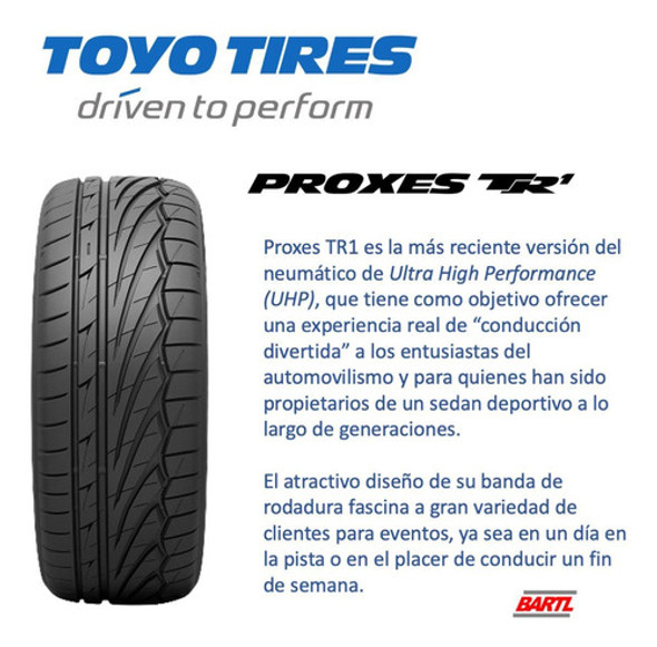 Cubierta 185/55/16 X2 Toyo Proxes Tr1 Balanceadas 1