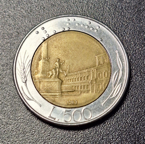 Antigua Moneda Italiana Año 1983 Italia 500 Liras 1