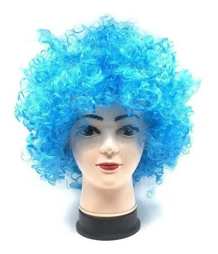 Pelucas Afro Celeste Peluca Uruguay Peluca Cotillon 0