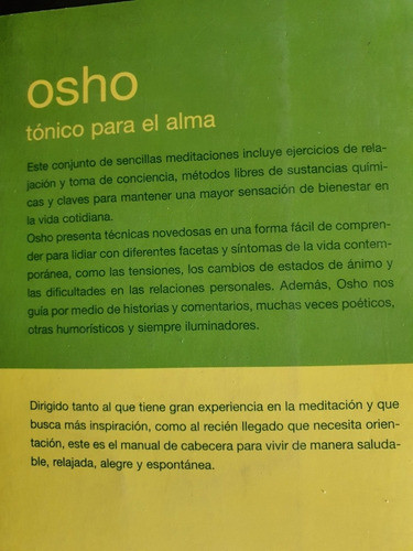 Libro: Osho-tonico Para El Alma 1