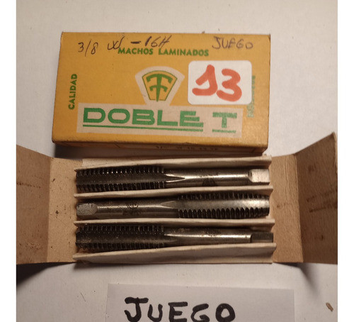 Set De 3 Machos De Roscar 3/8  W 16h- Rosca Laminada Ind Arg 1
