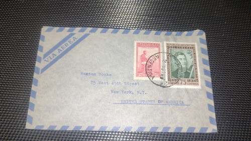 Argentina Sobre Estampillas Circulado A Usa 1951 Vía Aerea 0