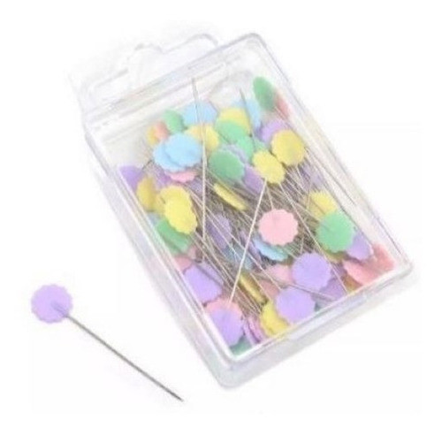 Alfinete Flor Patchwork 50 Unidades Costura Tom Pastel 0