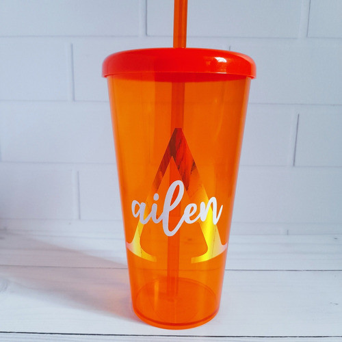 Vaso De Acrílico Con Tapa. Personalizado 15 Años Cumpleaños 1