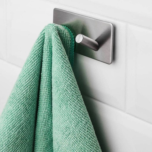 Gancho Doble Autoadhesivo Acero Inoxidable Para  Pared 1