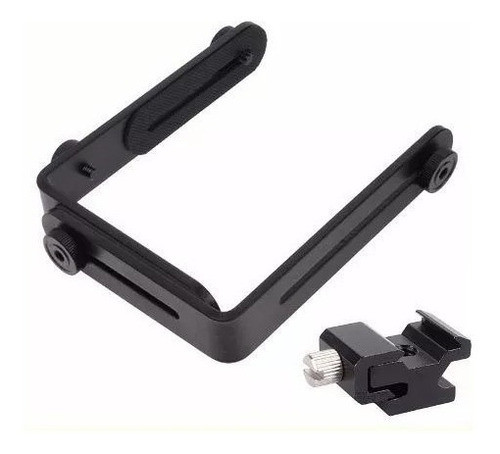 Suporte Duplo L Com Sapata De Flash Metal Câmera Iluminador 0