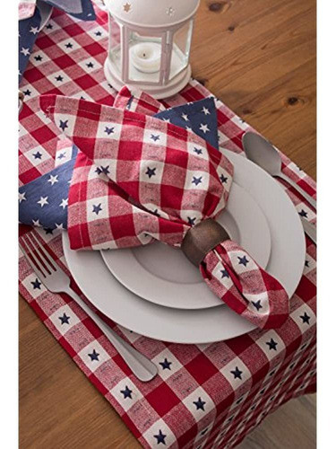 Dii Cotton Table Runner Para Independence Day 4 De Julio Par 0