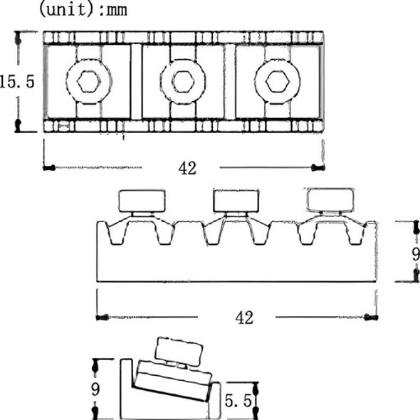 Locknut Pestana Trava Cordas 42 Mm Preto Floyd Rose 1