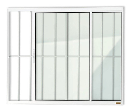 Janela Confort 2 Folhas Com Grade Vidro Liso 100cm X 80cm 0