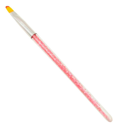 Pincel Rosa Formato Oval Para Aplicação De Gel De Pedras 0