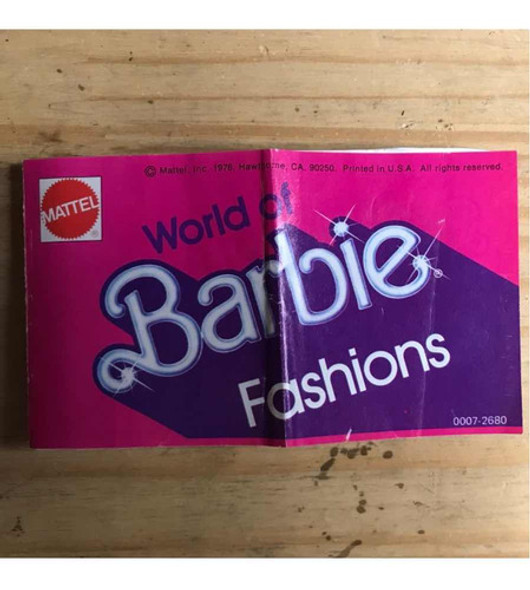 Folheto Folder Barbie Fashion Catálogo Anos 70 Antigo 0