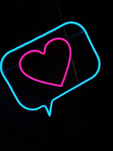 Cartel Neon Led Corazon Globo 0