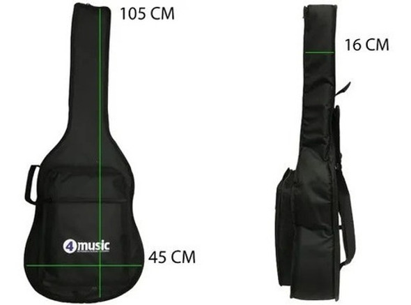 Bag Capa Almofadada Cargo P/ Violão Folk Di Giorgio Preto 1 Bag Capa Almofadada Cargo P/ Violão Folk Di Giorgio Preto 1