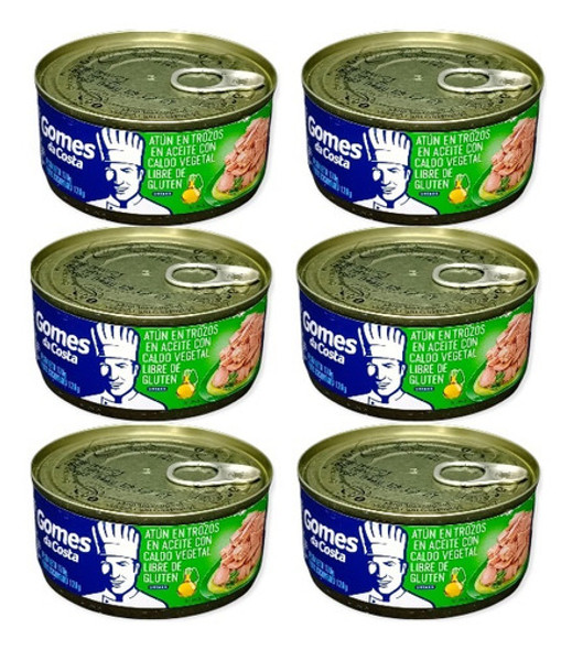 Atun Gomes Da Costa En Aceite En Trozos 170 Grs X 6 Un. 0