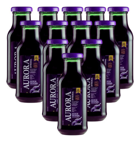 Kit 12 Suco De Uva Aurora 300ml 1